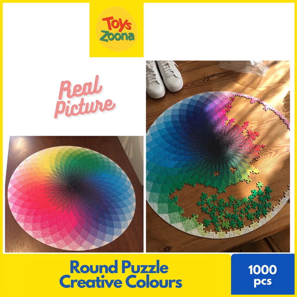 ToysZoona Round Puzzle 1000 Creative Colourful / Mainan Edukasi / Round Puzzle / Jigsaw Puzzle / Jigsaw Puzzle 1000 Pcs / Puzzle 1000 Pcs