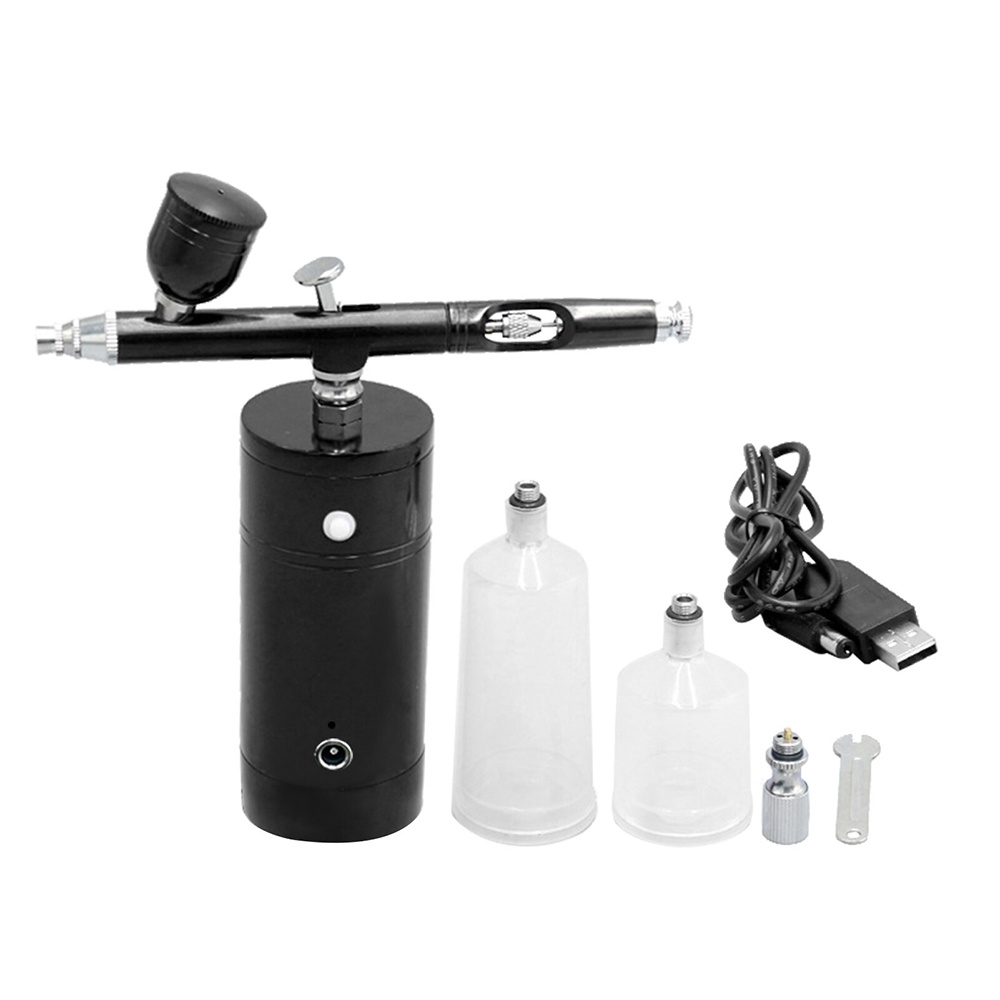 KKMOON Air Compressor Airbrush Painting Tatto Nail Art with Spray Gun 0.3mm 7ml - SN4 - Black