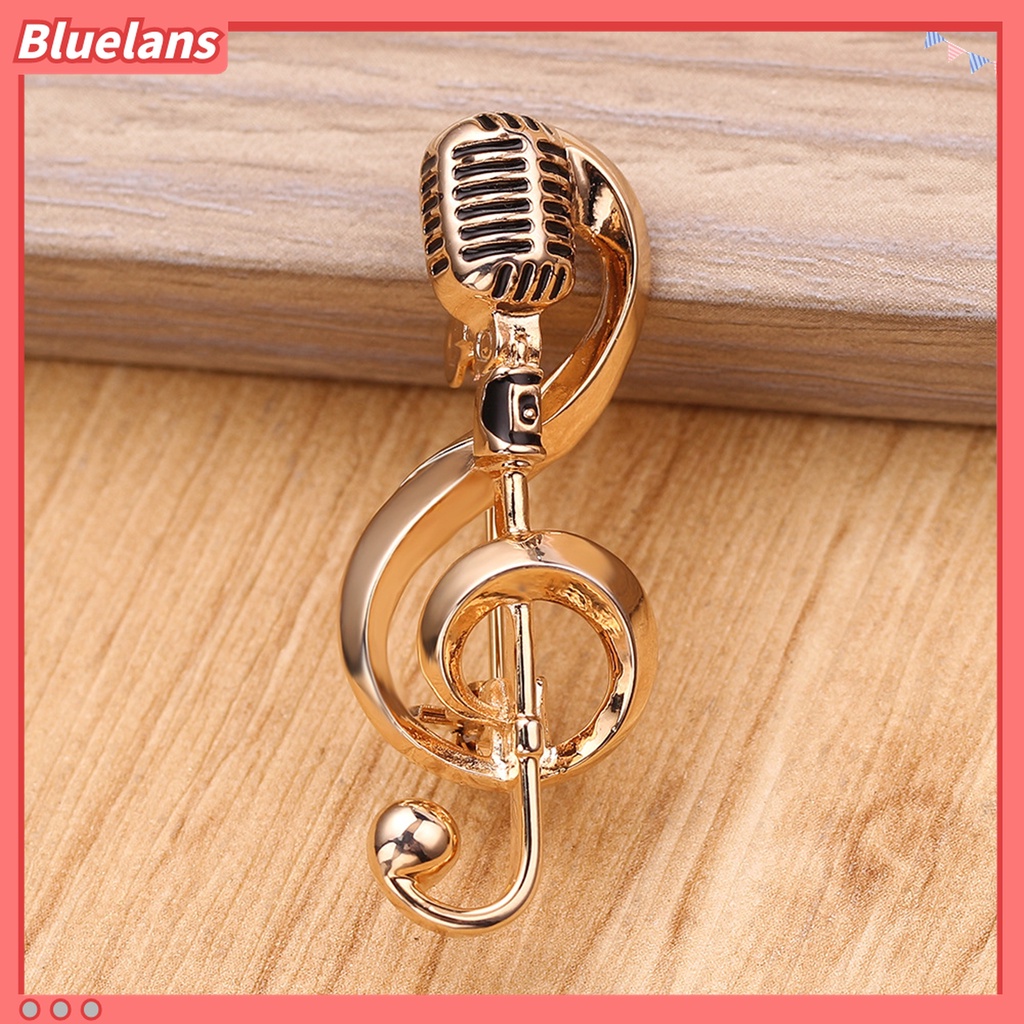 Bros Bentuk Mikrofon Bahan Alloy Warna Emas / Silver Untuk Pesta