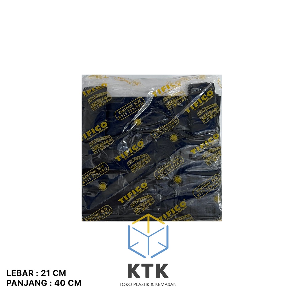 Kantong Kresek Hitam Tifico 21x40 / Tas Plastik HDPE