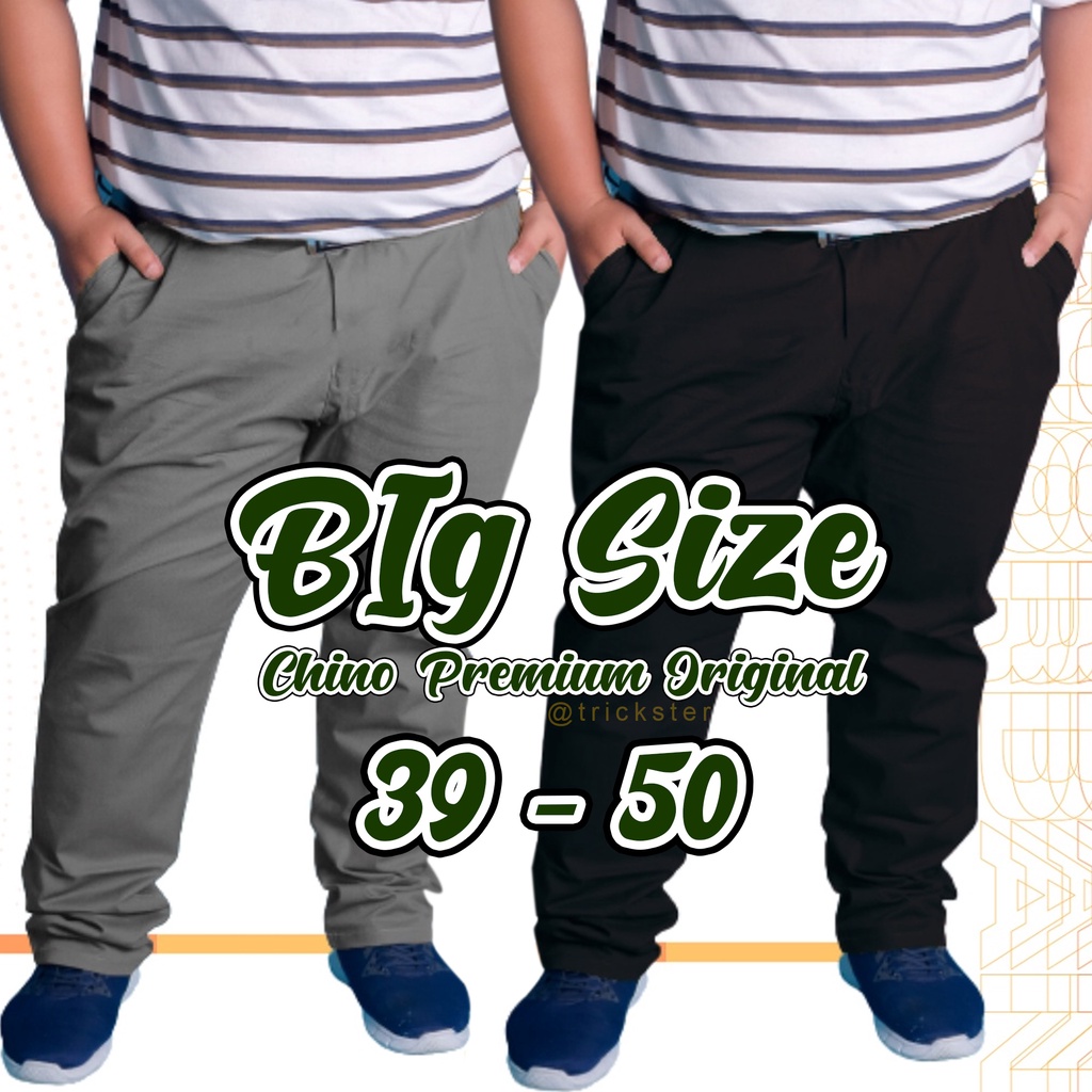 Produk ori baru Celana Chino Panjang Pria Jumbo Big Size Bahan Melar Elastic Original Reguler Fit Distro Premium