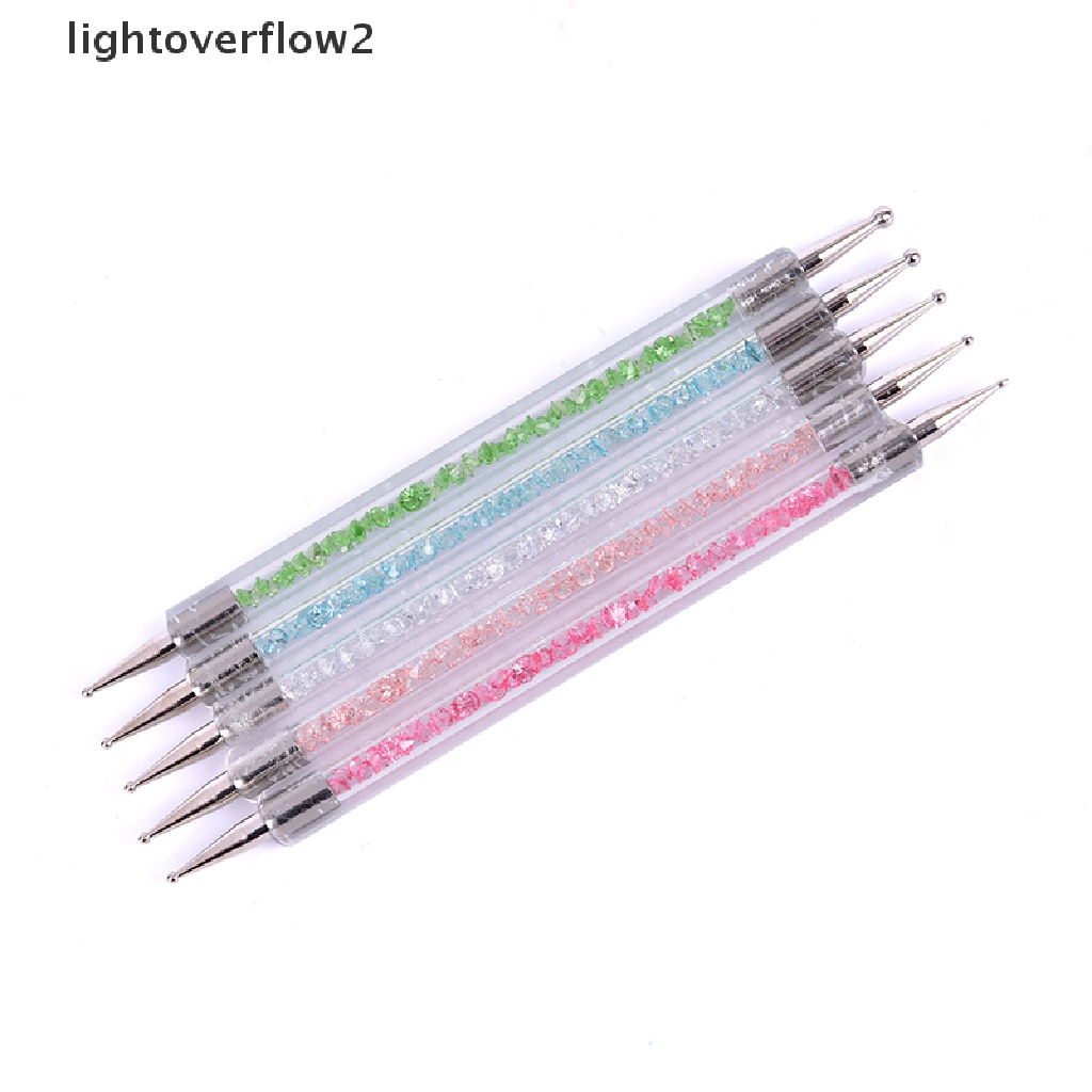 (lightoverflow2) Pen Brush Nail Art Dua Sisi Untuk Menggambar Titik Kristal