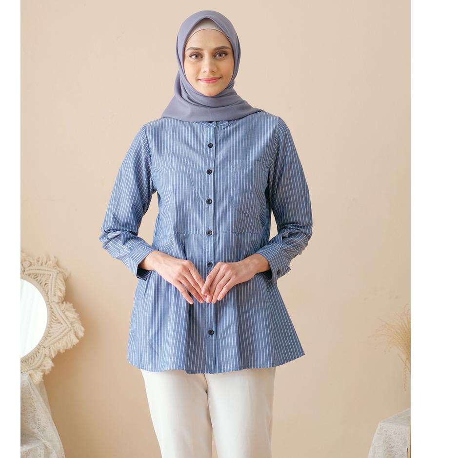 [M, L, XL, XXL] ORIGINAL Ayesa Motif Sku ke 1 - Pakaian Kemeja Wanitaby Hijab Mamah icis ‑ MBO.22Oc2