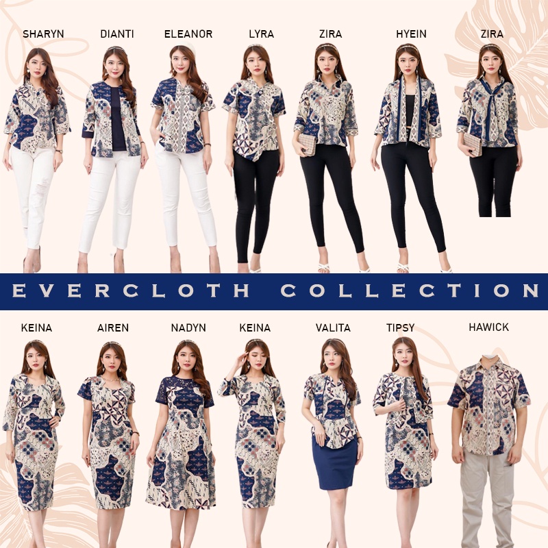 Evercloth Hyein Blazer Batik Wanita Outer Batik Rompi Wanita Jaket Luaran Family Batik Couple Atasan Blouse Batik Bomber Couple Seragam Couple Batik Modern