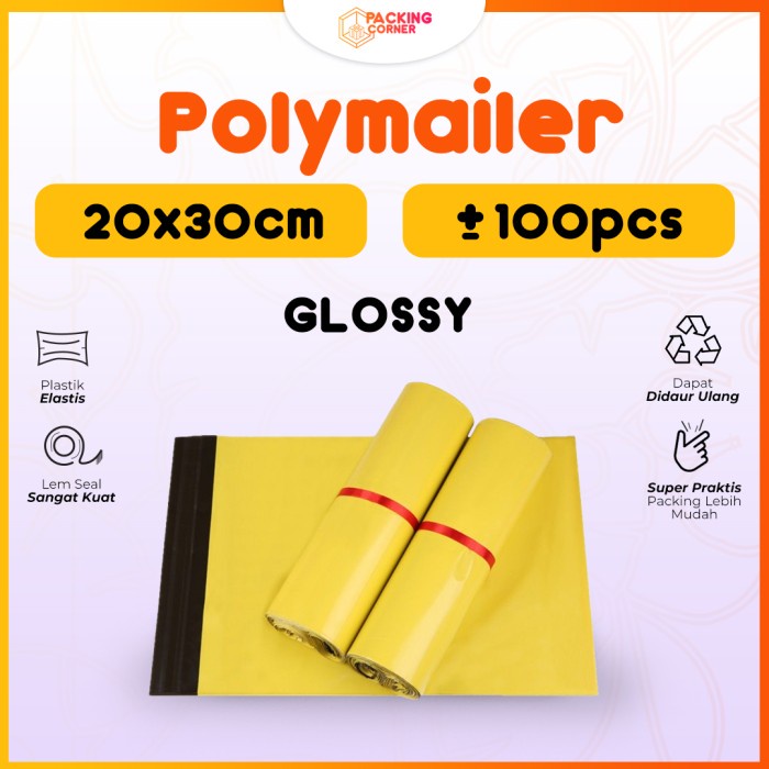 

Star Plastik Packing Polymailer Warna Kuning 20X30 Isi 100 Pcs Tebal Glossy Promo
