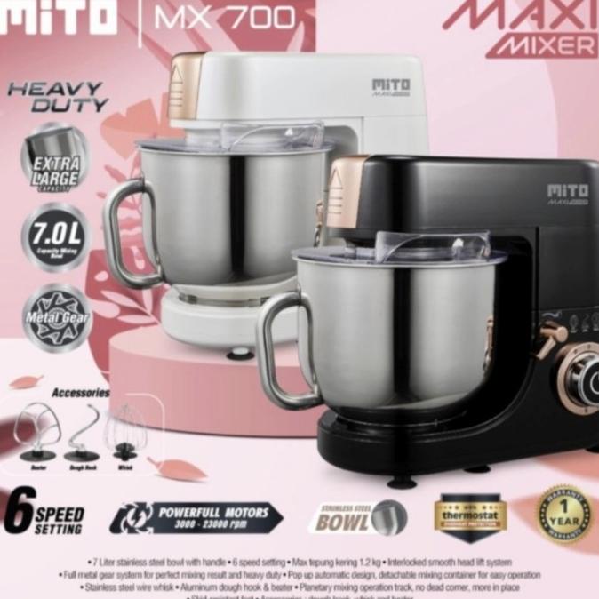MITO MX 700 MITOCHIBA STAND MIXER MX700 HITAM PUTIH DONAT MIE B SLV