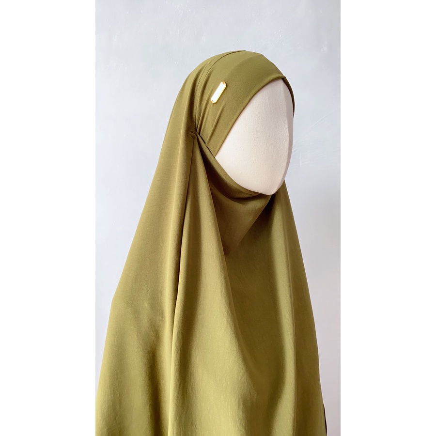 (L) Frenckhimar crincle free cadar tali/long french khimar