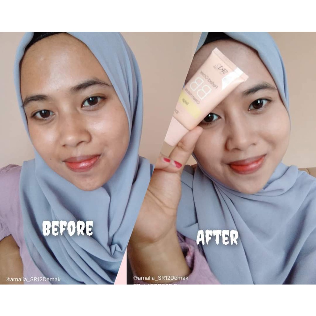 BB Cream SR12 Perfect Cover Natural Look Spf 20 Menutupi Flek Hitam Bekas Jerawat Mencerahkan Kulit Wajah