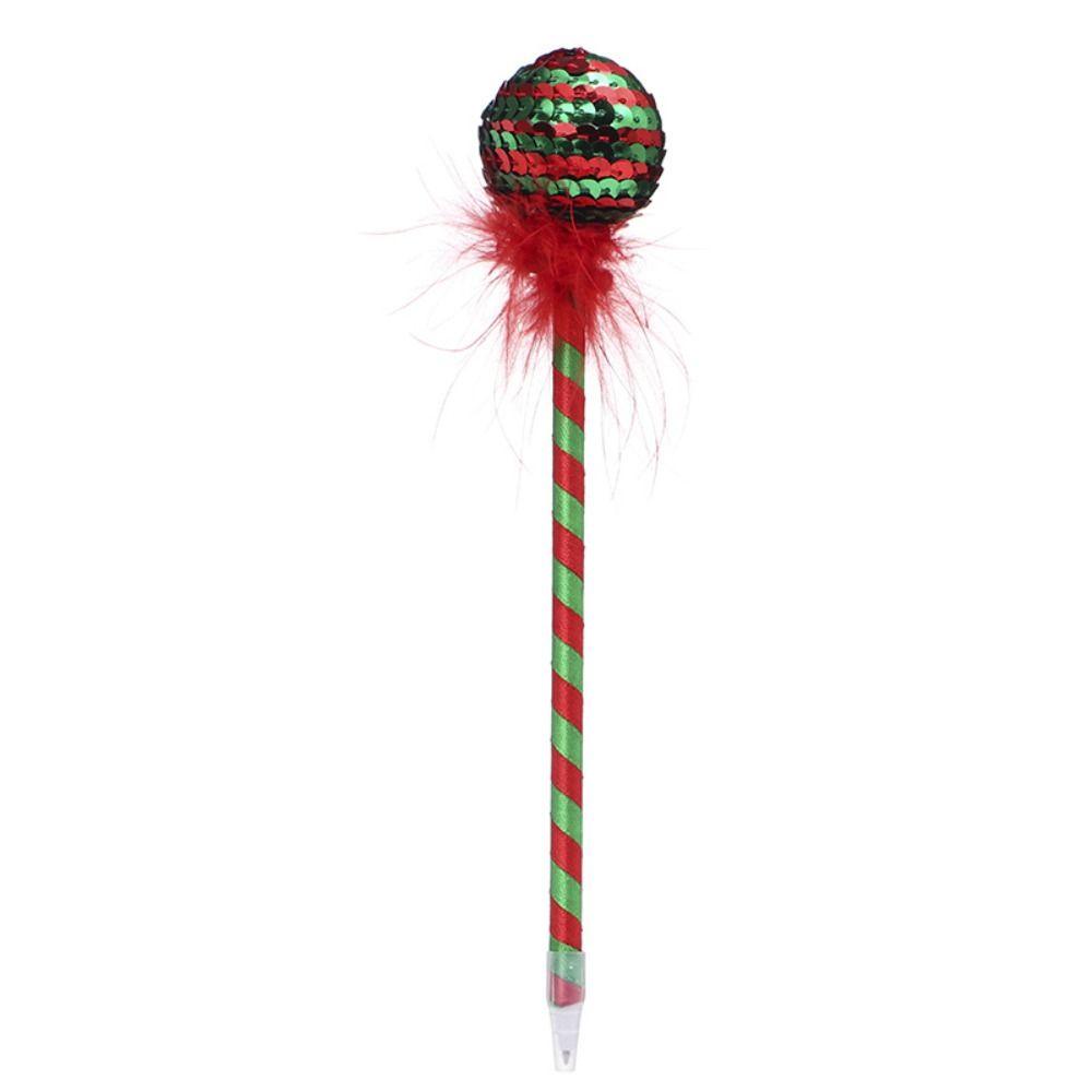 R-flower 2PCS/Set Christmas Gel Pen Hadiah Alat Tulis Bola Natal Kantor Sekolah Pena Netral