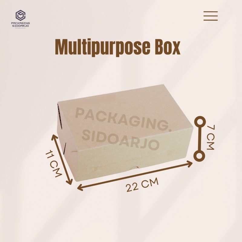 

Box Polos uk.22x11x7/kardus polos uk.22/Kotak Box Polos serbaguna/SnackBox/Kotak roti/Packing Pakaian