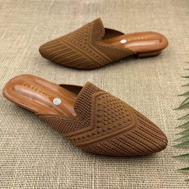 MARASYAFFA - SANDAL HAK TAHU WANITA RAJUT IMPORT 1,5 CM (SF 10)