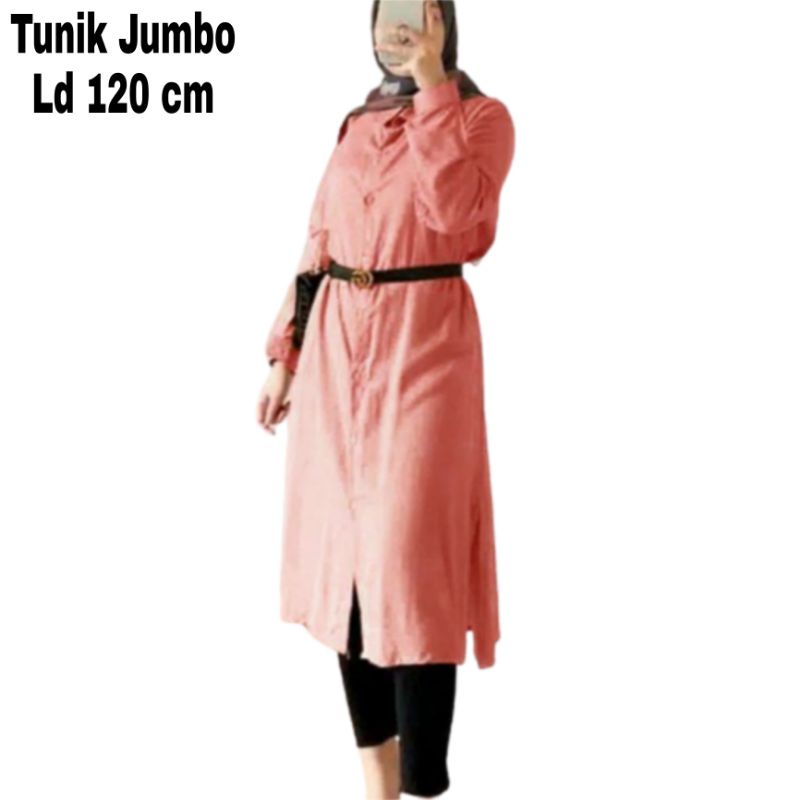 Baju Tunik Jumbo Ld 120 cm Busui Bumil Bahan Moscrepe Atasan Oversize Kemeja Tunik Wanita Dewasa Big Size Terbaru 2023 Kekinian Murah qila