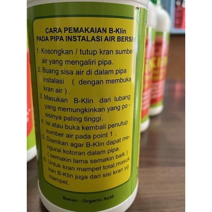 B Klin / B-Klin / Bklin Pembersih Saluran Pipa dan Toren Tangki Air