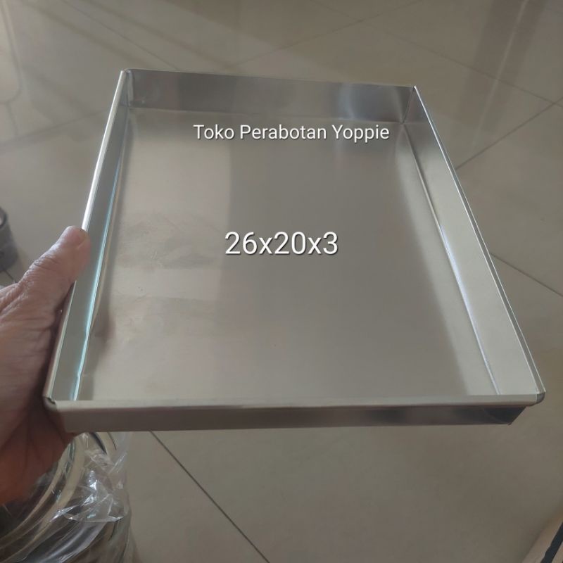 Loyang kue kering 26x20x3 aluminium tebal - loyang kue lebaran - loyang oven