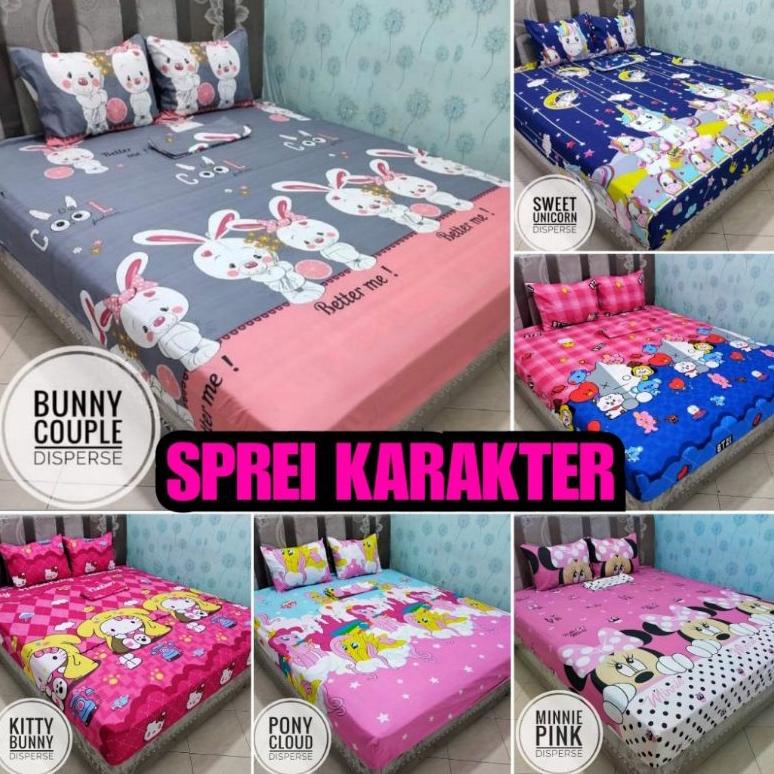 SPREI KARAKTER . SPREI DORAEMON SPREI HELLO KITTY SPREI KARTUN SPREI HOMEMADE MURAH TERLARISSSS...,,