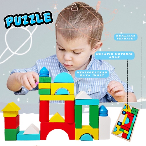 Mainan Edukatif Anak Puzzle/ Mainan Edukasi Anak Block Kayu 3173A