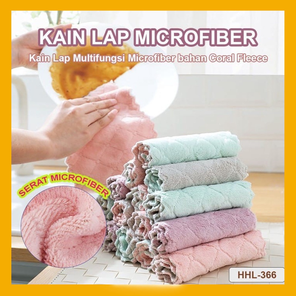 Kain Lap Microfiber Cuci Piring Anti Minyak Dapur Tangan Serbaguna/KAIN LAP SERAP MINYAK DAPUR LAP MEJA PIRING KAIN ANTI MINYAK/