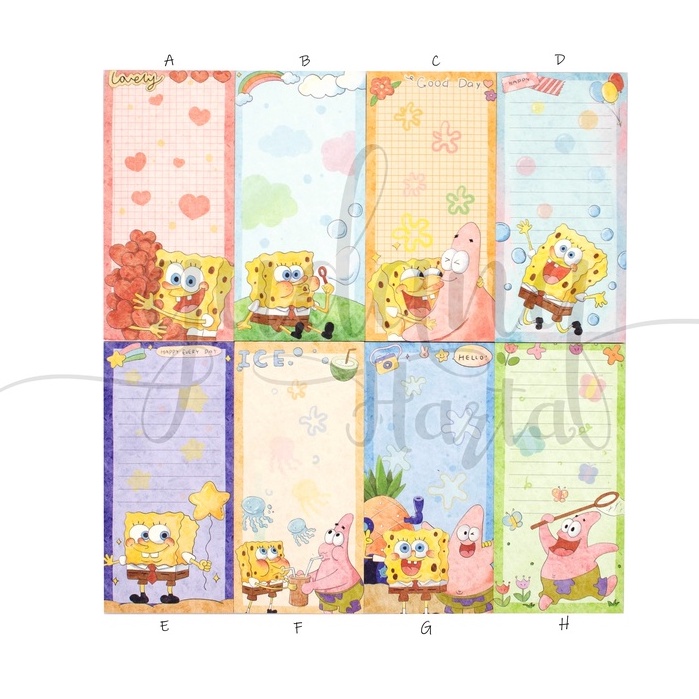 

Memo Spongebob Memopad Motif Karakter Film Kartun Laut Animasi DIY Scrapbook GH 301487