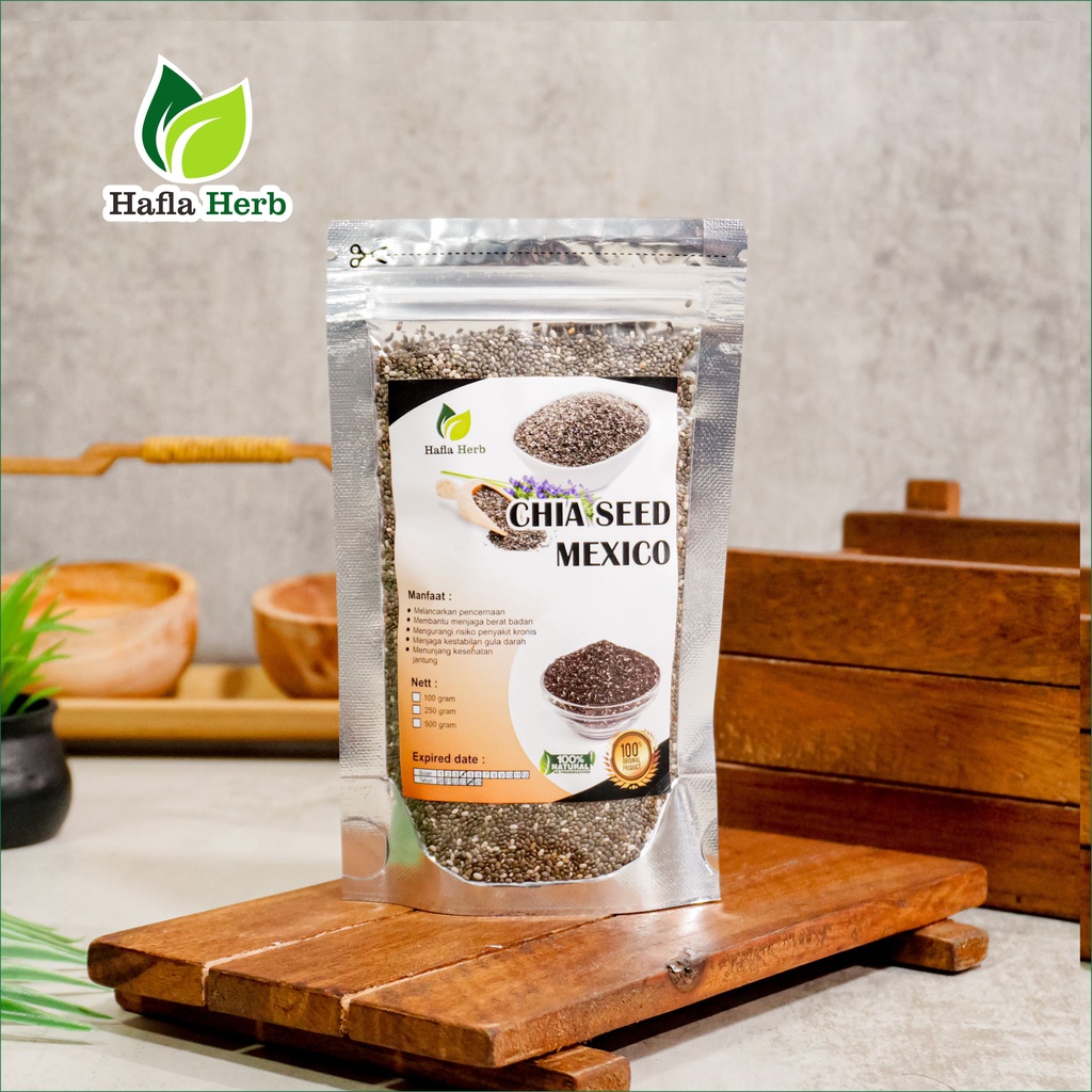 Chia Seed Organic 100 gram Mexico untuk Diet Freshly Black Cia Seed Organik fresly Biji Chia Seeds