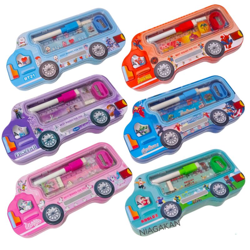 

Kotak Pensil Kaleng Set Alat Tulis / Stationery Set Anak Bentuk Mobil