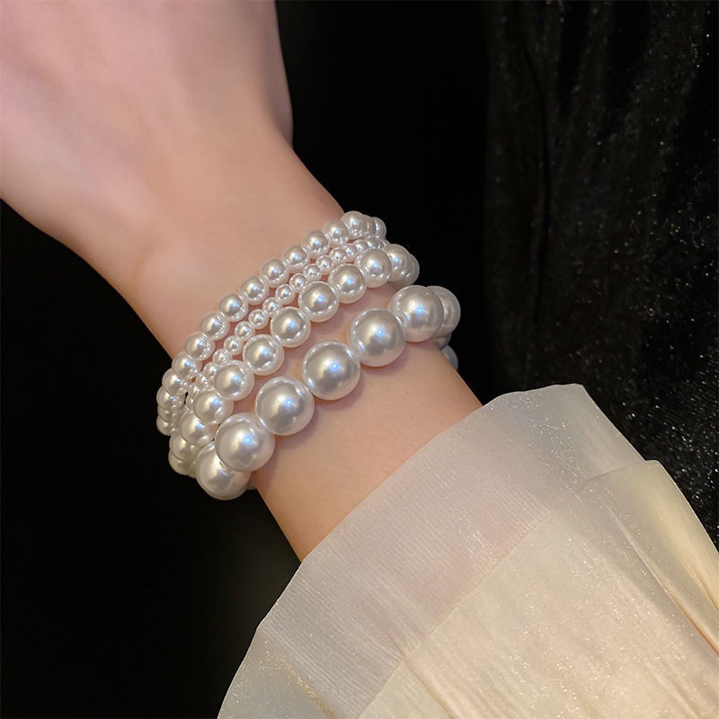 Gelang Mutiara Imitasi Bahan Resin Untuk Wanita