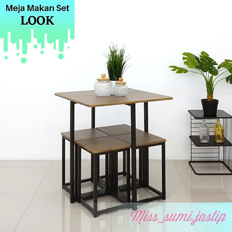 Look Meja Makan Set Minimalis 4 Kursi  [Selma]
