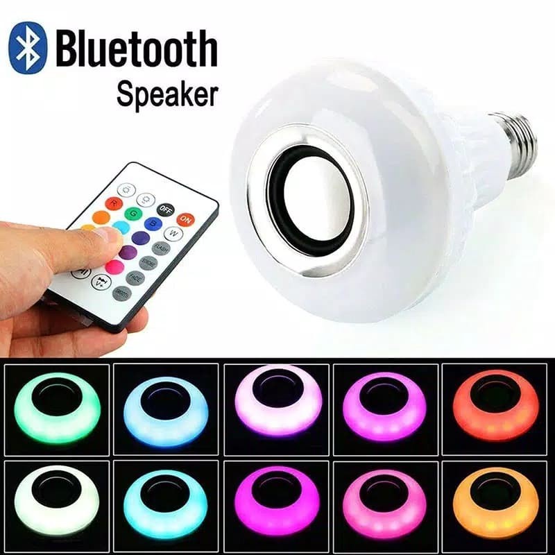 Bohlam Speaker Musik Bluetooth 2 In 1 Lampu Speaker LED RGB