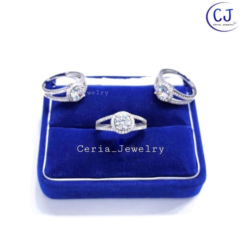 CINCIN PERAK WANITA ASLI SILVER 925 LAPIS EMAS PUTIH MODEL DIAMOND _ CINCIN WANITA PERAK