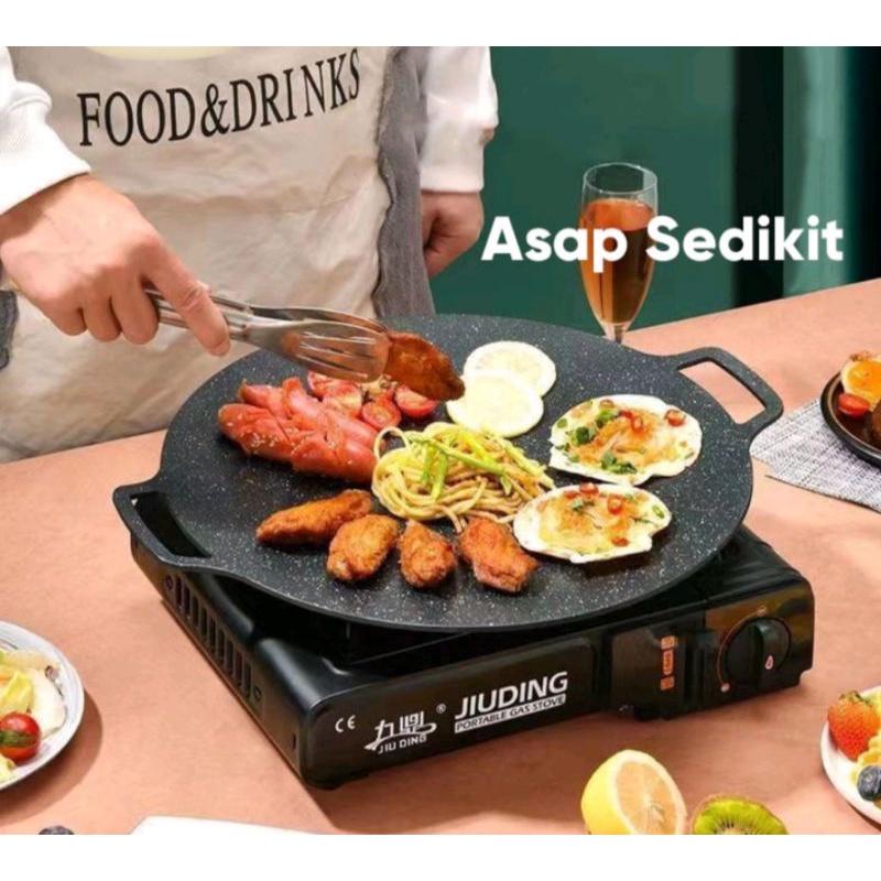 Grill pan korean panggangan BBQ korean gril pan bulat / panggangan bulat anti lengket