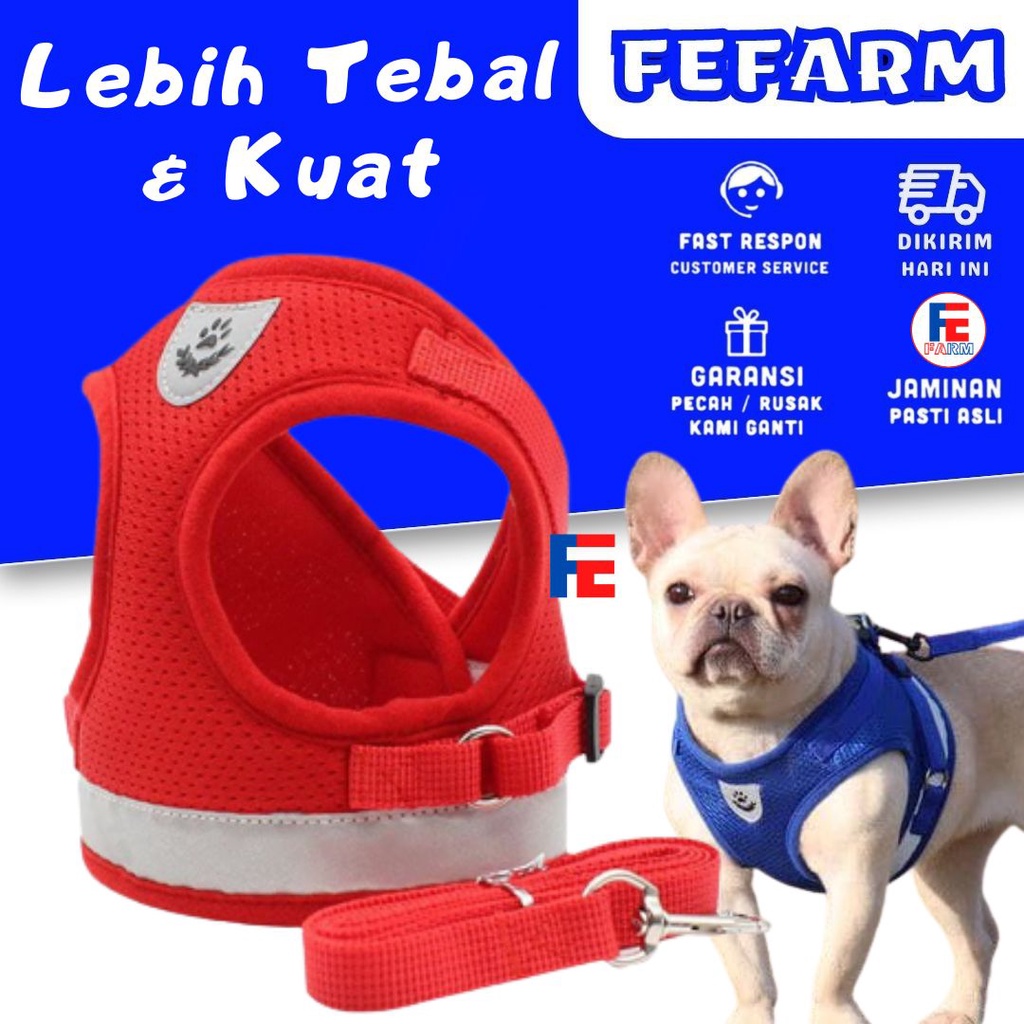 TALI HARNESS ANJING TALI TUNTUN TALI ANJING HARNESS ROMPI BAJU FEFARM