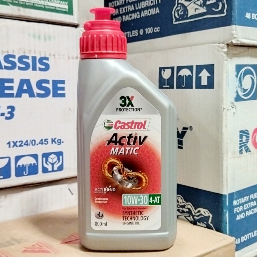 OLI MESIN MOTOR MATIC / SCOOTER CASTROL ACTIV MATIC 10W-30 800 ML