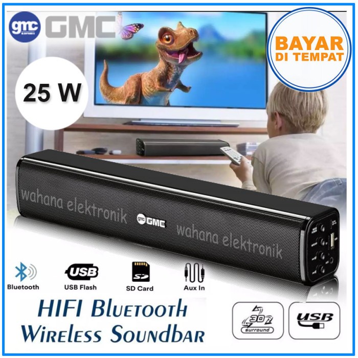 SPEAKER Speaker Bluetooth GMC 881B RMS 25W FM Radio USB Memory Card AUX BASS stereo best seller berk