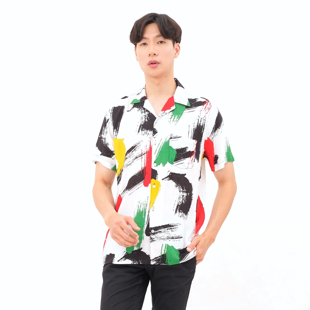 SANVANINA Kemeja Hawaiian Unisex Pria Wanita  SlimFit Hem Baju Modern Zora Casual Shirt 2034