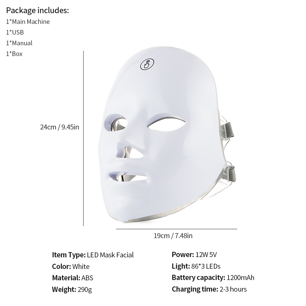 Foreverlily Light Masker Led 7in1 Colour Warna Led Mask Masker Sinar Topeng Beauty Tools Tighten Pores Improve Skin Dilute Wrinkle Deep Repair Remove Acne Marks Metabolism