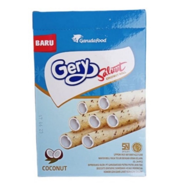 BOX - Gery Salut Coconut Roll Isi 24 X 7gr Saluut Kelapa Rol