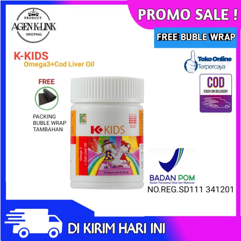 K-KIDS OMEGA 3 MINYAK IKAN ORIGINAL K LINK k kids vitamin Minyak ikan untuk anak penambah nafsu maka