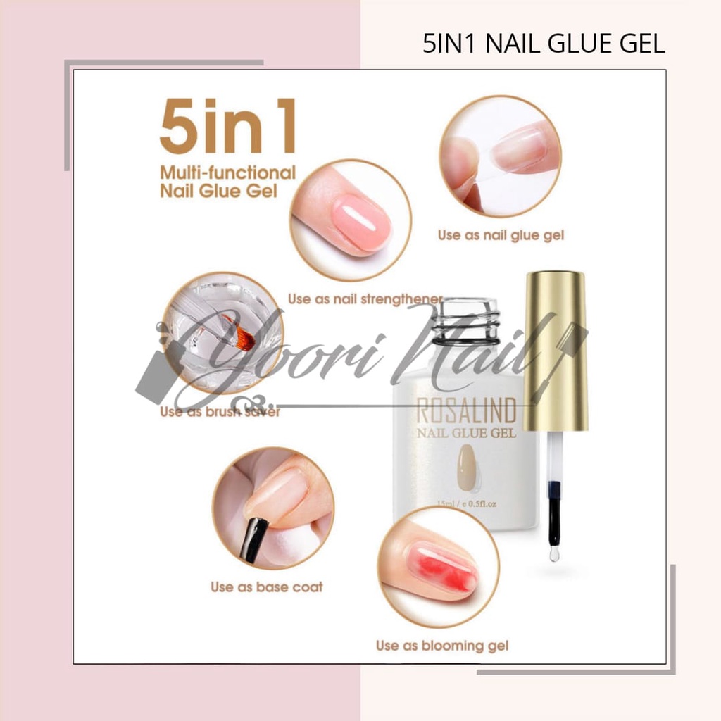 5in1 nail glue gel nail strengthener brush cleaner blooming gel base coat