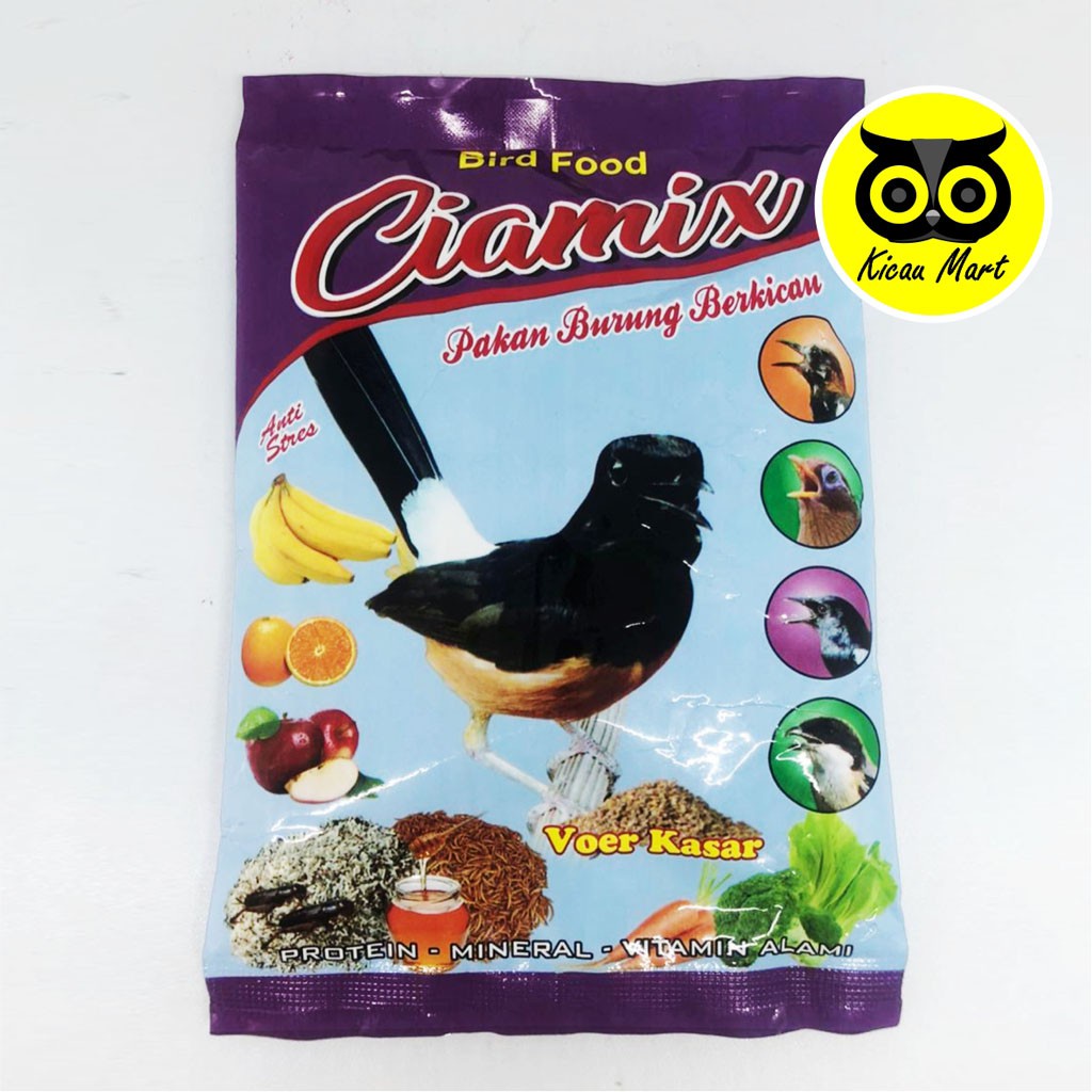 VOER KASAR CIAMIX PAKAN MAKANAN BURUNG MURAI KACER PUR PELET HIGH PROTEIN JANGKRIK ULAT KROTO VOERKS