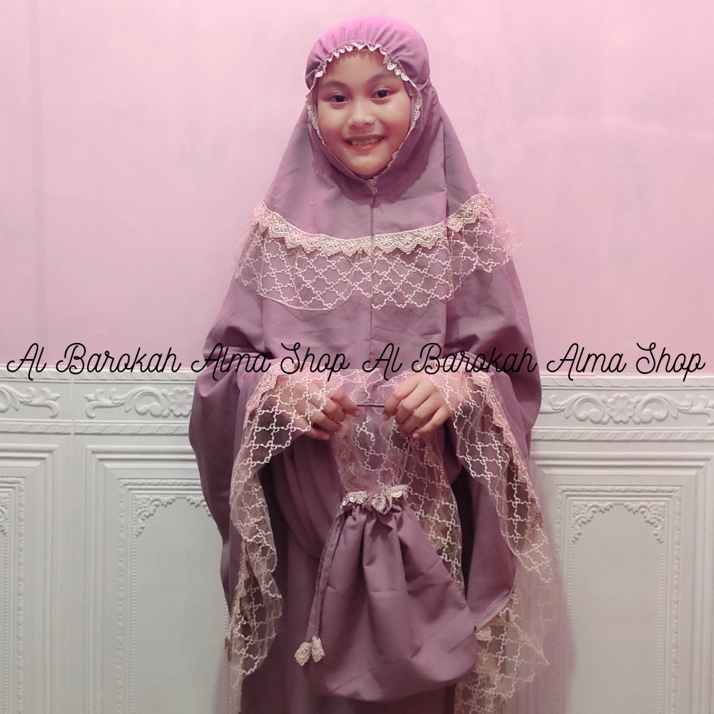 Mukena Anak Katun Usia 8-12tahun by Al Barokah Alma