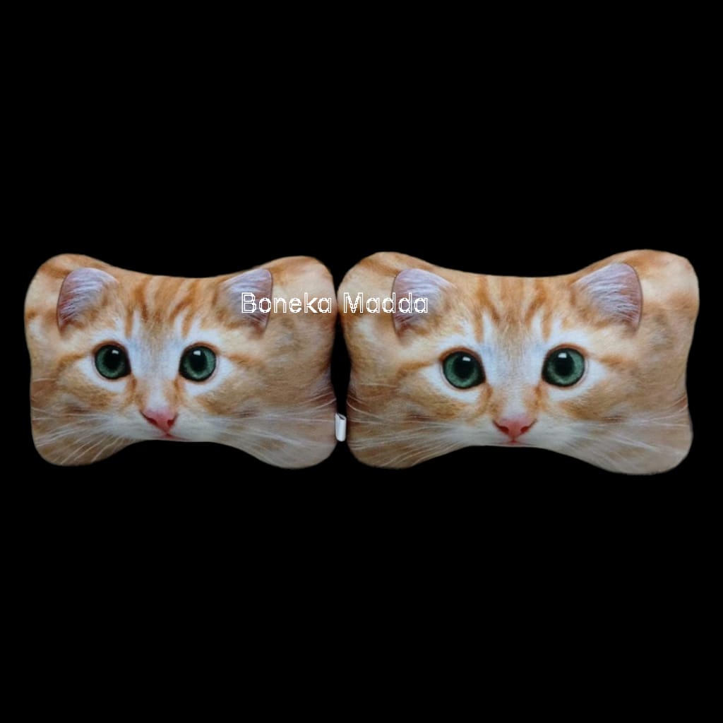[ BISA BAYAR DI TEMPAT ] Bantal Mobil Kepal Kucing - Bantal Sandar Mobil - Bantal Sandar Kepala Motif Kucing Lucu