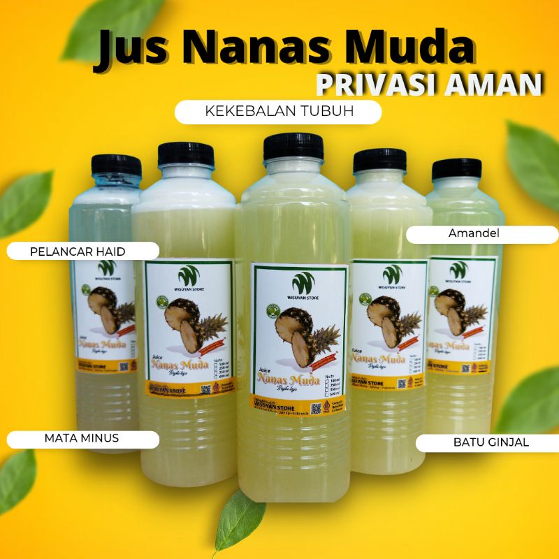 

250Ml Jus Nanas Muda Pelancar Haid 100% Halal- Nanas Warna Hijau - Herbal Alami - Asli Lereng Gunung Muria