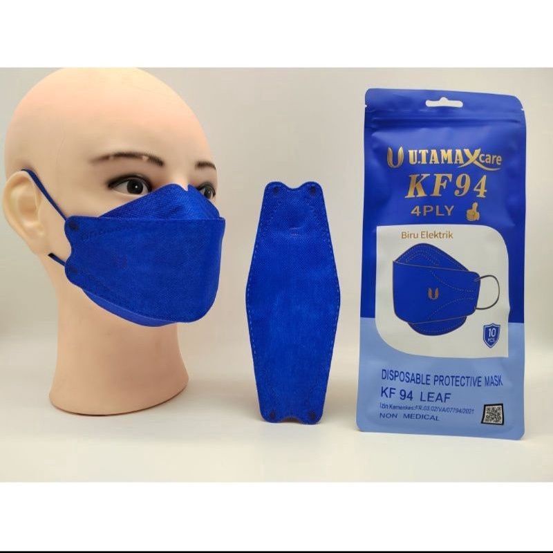 KF94 MASKER FACEMASK MOUSON / CAREION / ONCARE 4PLY ISI 10 PCS WARNA HITAM - PUTIH-BIRU BCA UTAMA /KF94
