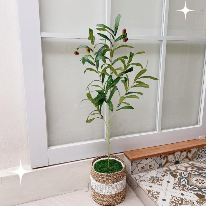 Pohon Olive Palsu Tanaman Hias Artificial Bunga Sudut Aesthetic B485 Ready