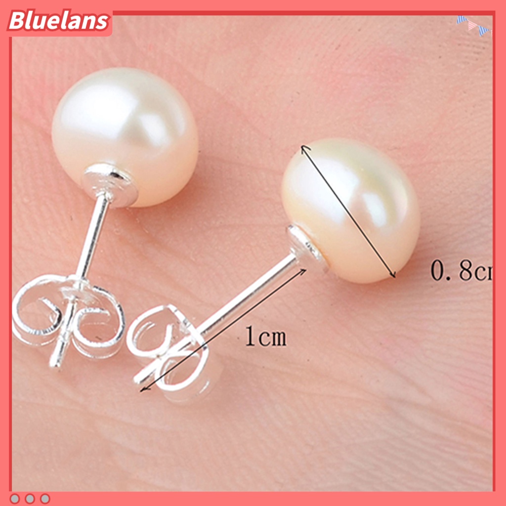 Bluelans Ear Ring White Beautiful Women Fashion Faux Pearl Ear Stud