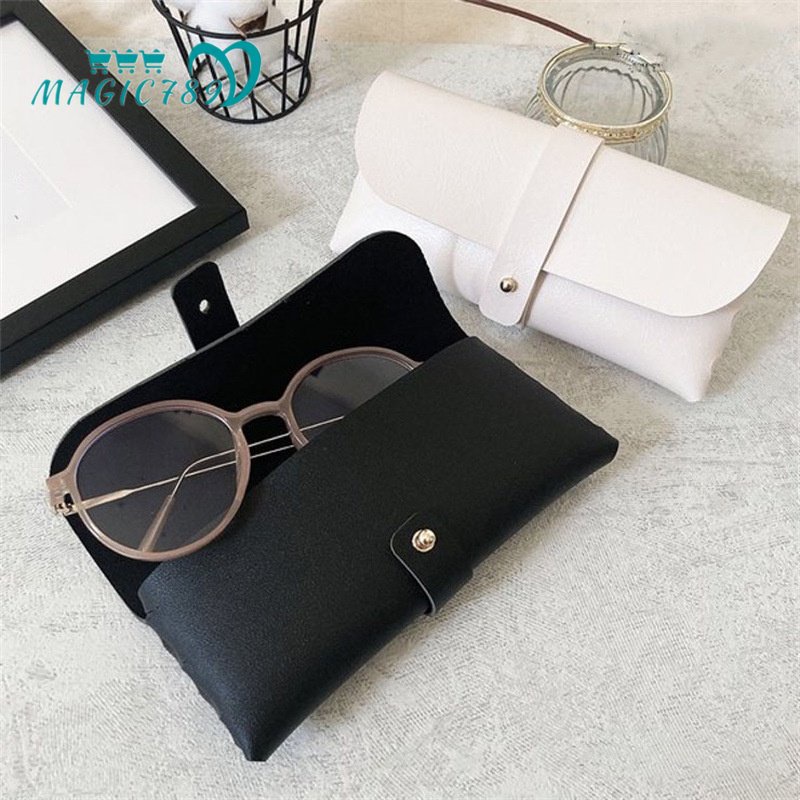 Magic789 Kotak Kacamata Hitam / Putih Bahan Kulit PU Ringan Portable Untuk Pria / Wanita