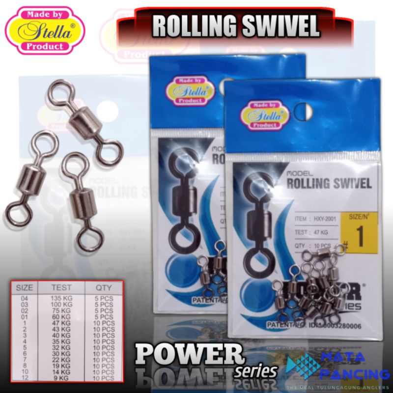 Stella rolling swivel black nikel murah kuat untuk casting atau galatama