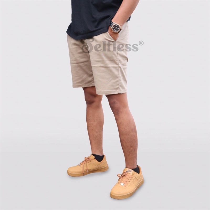 Celana Chino Chinos Pendek Pria Cowok Distro Premium Pantai Santai Hitam Cream Moka Abu Size 27-38 HITS