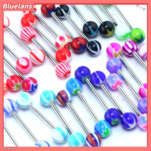 30 Pcs Cincin Tindik Tubuh Bentuk Barbel Warna-Warni Bahan Baja 316L