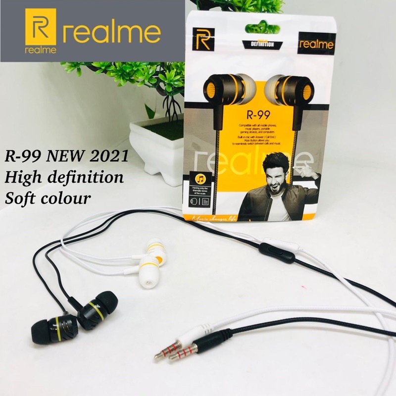 earphone realme buds r99 hf extra bass handsfree headset grosir roxy