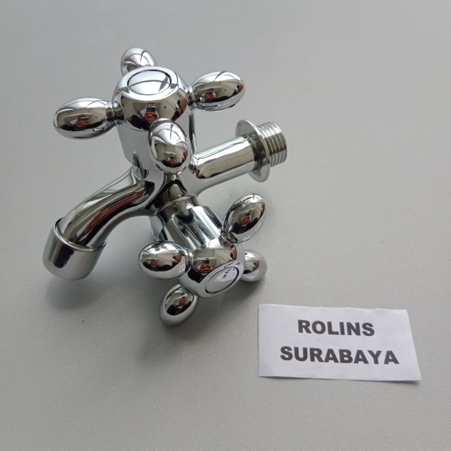 Kran Cabang shower Keran Dobel Stainles Steel Anti Karat Garansi New BERKUALITAS